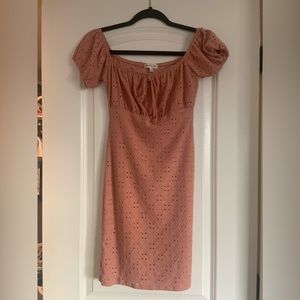 Heart & Hips On/Off Shoulder Coral Bodycon Dress